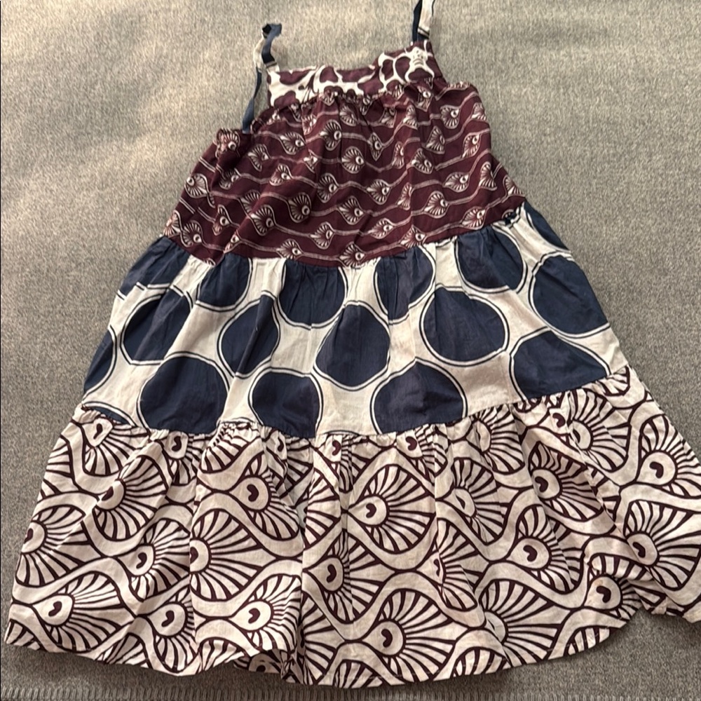 Stylish Kids Dress in Blue and Brown